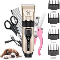 Kit Profissional de Tosa para Pets Máquina de Cortar Pelo Sem Fio