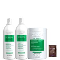 Kit Profissional de Ultra Hidratação Biomask Prohall 3 Itens