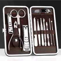 Kit Profissional de Unhas 12Em1 Completo com Pinça e Cortador