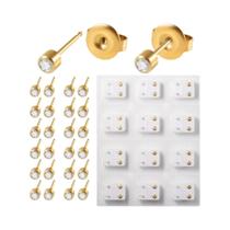 Kit Profissional Estéril De Joias Para Piercing De Orelha, Nariz E Umbigo, Com Brincos De Aço E Kit Profissional Estéril De Joias Para Piercing De Orelha, Nariz E Umbigo, Com Brincos De Aço E