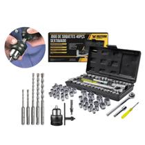 Kit Profissional Fasterr para Perfuração e Fixação Jogo de Soquetes 40 Peças Mandril e Brocas SDS Plus