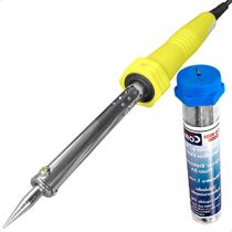 Kit Profissional Ferro de Solda Elétrico 30w Ponta Fina 220v Com Estanho 1mm 22g
