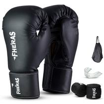 Kit Profissional Fheras Luva Tradicional Bandagem e Bucal Boxe Muay Thai Luta Cor:PretoTamanho:10 Oz Kit Profissional Fheras Luva Tradicional Bandagem e Bucal Boxe Muay Thai Luta Cor:PretoTamanho:10 Oz