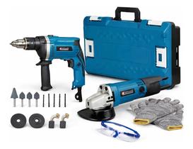 Kit Profissional: Furadeira Impacto 900W e Esmerilhadeira 115mm + Maleta e EPIs Kit Profissional: Furadeira Impacto 900W e Esmerilhadeira 115mm + Maleta e EPIs