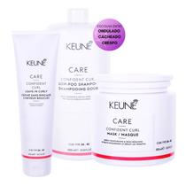 Kit Profissional Keune Care Confident Curl Low-Poo Shampoo Máscara e Leave-in Curly - Cacheados