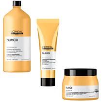 Kit Profissional Loreal Nutrioil Shampoo Máscara E Leave-In