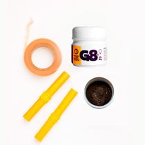 Kit Profissional Mega Hair Cola G8 Marrom, Papel Térmico e Nanopele Kit Profissional Mega Hair Cola G8 Marrom, Papel Térmico e Nanopele