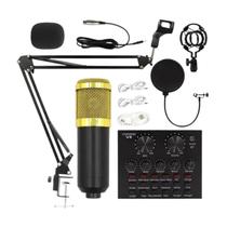 Kit Profissional Microfone Locução Podcast com Mesa Gravação