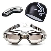 Kit Profissional Óculos de Natação Adulto com Touca e Estojo