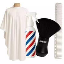 Kit Profissional para Barbeiros Capa de Corte Borrifador Espanador e Pente