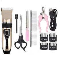 Kit Profissional para Tosa de Pets Máquina de Cortar Pelo Silenciosa e Potente