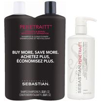 Kit Profissional Sebastian Penetraitt - Shampoo e Condicionador. 1L x2 e 500mL