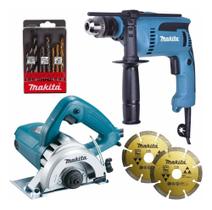 Kit Profissional Serra Marmore 1300w + Furadeira 760w Makita Kit Profissional Serra Marmore 1300w + Furadeira 760w Makita