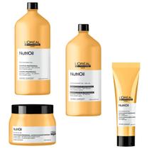 Kit Profissional Shampoo +Cond + Másc Hidratação+ Creme Antifrizz Loreal NutriOil Cabelos Ressecados