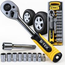 Kit Profissional Soquete ½, Bits 824 mm em Cromo Vanádio com Catraca Rotativa e Pegada ErgoGrip
