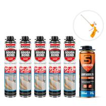 Kit Profissional Soudabond com 5 Espumas 750ml Limpador Pistola de Brinde Kit Profissional Soudabond com 5 Espumas 750ml Limpador Pistola de Brinde