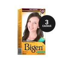 Kit Profissional Tintura Capilar à base de água Bigen 1.01 Preto Natural 3cx Kit Profissional Tintura Capilar à base de água Bigen 1.01 Preto Natural 3cx