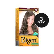 Kit Profissional Tintura Capilar à base de água Bigen 2.0 Preto 3cx Kit Profissional Tintura Capilar à base de água Bigen 2.0 Preto 3cx