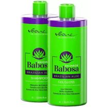 Kit Progressiva Babosa Gel profissional para cabelos cacheados alisamento reduz volume brilho sedosidadeVoare