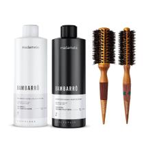 KIT PROGRESSIVA BAMBARRÔ 1L + ESCOVA MADEIRA THERMAL CERAMIC 65mm + 47mm