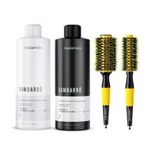 KIT PROGRESSIVA BAMBARRÔ 1L + ESCOVA THERMAL CERAMIC YELLOW 65mm + 47mm