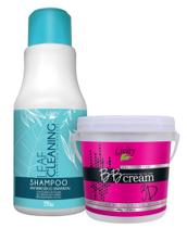 Kit Progressiva BB Cream 3D Capilar BTX 200g + Shampoo Antirresíduo Leaf Cleaning 250ml - Livity Cosmetic