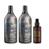 Kit Progressiva Blue Gold Premium e Sérum Salvatore Kit Progressiva Blue Gold Premium e Sérum Salvatore