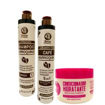 Kit Progressiva Café Marroquina 5em1 2x500ml + Mascara Pós Alisamento 300g