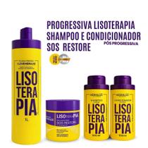 Kit Progressiva Lisoterapia + Shampoo e Condicionador + Máscara Reconstrutora Kit Progressiva Lisoterapia + Shampoo e Condicionador + Máscara Reconstrutora