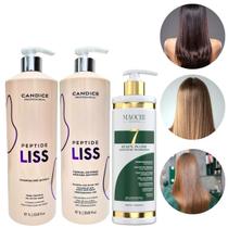Kit Progressiva PeptideLiss Passo 2 1L Antifrizz Redutor de Volume Profissional+Leave-in 7em1 Proteção Térmica Maochi