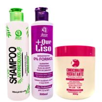 Kit Progressiva + Que Liso Matizadora 2x300ml + Mascara Pós Química 500g