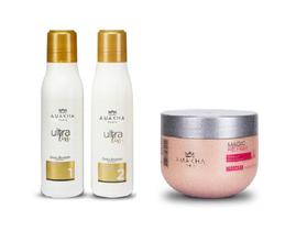 Kit Progressiva Utra Liss 150ml Passo 1 e 2 Shampoo Redutor Volume + Máscara Magic Repair 280G Hidratante Amakha Paris