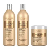 Kit Prohall Mask + Condicionador E Shampo Extreme Repair 1L