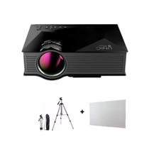 Kit Projetor Espelha Tela Portátil Full Hd Wifi Cor Branco Tv Cinema Em Casa