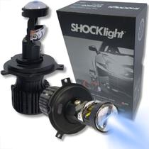 Kit Projetor Led Nano H4 ConversÃo Eliptico LÂmpada Mini CanhÃo 5000l 12v 6500k Shocklight