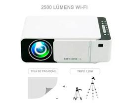 Kit Projetor Led Portatil Wifi 2500 Lumen Data Show Aulas Hd Tela Tripé Wifi