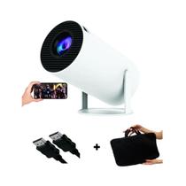 Kit Projetor Portatil Ultra HD 110 220v Hy300 4k Professor Escola Cinema Bolsa Hdmi Projecao Datashow