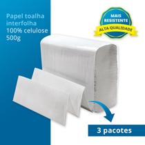 kit promo 3pct Papel Toalha Interfolha Branco puro