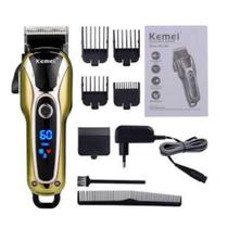 Kit Promocional Barbeiro Maquina Corte Kemei + Shaver Kemei