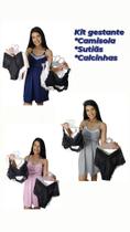 Kit Promocional Gestante Camisola+calcinha+sutiã