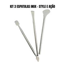 Kit Prossional - Manicure-Podologia-3 Espátulas Inox-Style e Ação Kit Prossional - Manicure-Podologia-3 Espátulas Inox-Style e Ação