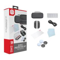 Kit Proteção 10 em 1 Para Nintendo Switch 2 Case Cabo Estojo Película Caps Capa Protetor Kit Proteção 10 em 1 Para Nintendo Switch 2 Case Cabo Estojo Película Caps Capa Protetor