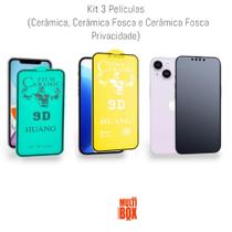 Kit Proteção 1UN Película de Cerâmica + 1UN Cerâmica Fosca + 1UN Fosca Privacidade Para Iphone 13 Mini