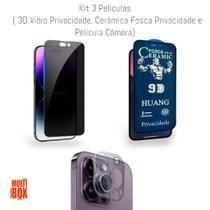 Kit Proteção 3UN: Película Fosca Privacidade + Película Câmera + Película 3D De Vidro Privacidade Para Iphone 14 PRO Kit Proteção 3UN: Película Fosca Privacidade + Película Câmera + Película 3D De Vidro Privacidade Para Iphone 14 PRO