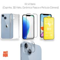 Kit Proteção 4Em1: Capa + Película 3D Vidro +Película Cerâmica Fosca + Película Câmera Para Iphone 14 Plus Kit Proteção 4Em1: Capa + Película 3D Vidro +Película Cerâmica Fosca + Película Câmera Para Iphone 14 Plus