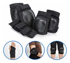 Kit Proteção Adulto Patins Skate Joelheira Cotoveleira Munhequeira Kit Proteção Adulto Patins Skate Joelheira Cotoveleira Munhequeira