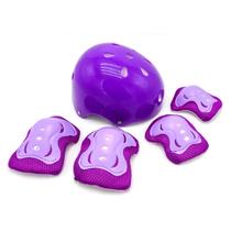 Kit Proteção +Capacete Infantil Violeta Para Patins Skate e Bike Barato