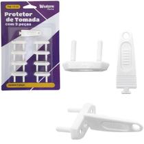 Kit Proteção com 8 Protetores para Tomada com Chave - Branco Kit Proteção com 8 Protetores para Tomada com Chave - Branco