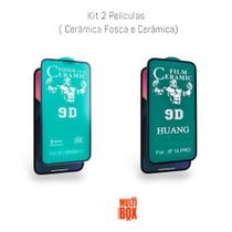 Kit Proteção Da Tela Película De Cerâmica + Película de Cerâmica Fosca Para Iphone 14 PRO