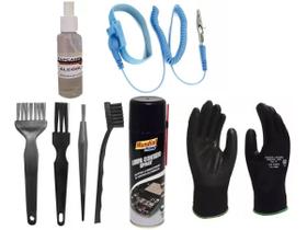 Kit Proteção e Limpeza Anti EstáticA Pincel Escova Pulseira Luvas - Kit Limpeza ESD